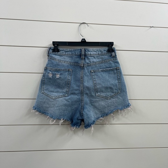 Signature8 Distressed High Waisted Blue Jean Shorts - Picture 3 of 4